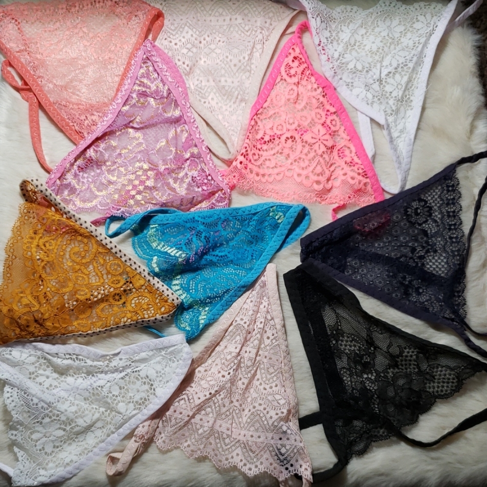 11 pairs of multi colored Women's gstring underwea